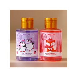 Новогодний подарочный набор косметики «Мечтай»: гель для душа 2×100 мл и мочалка для тела, URAL LAB