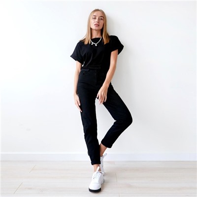 Футболка женская MIST basic, размер 40-42, чёрная