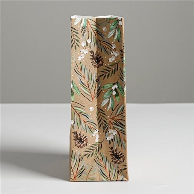 Пакет подарочный без ручек новогодний Present for you, 10×19×7 см