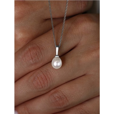 Подвеска из серебра с жемчугом родированная z3-11013