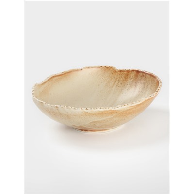 Салатник Magistro Organic brown, овальный, 800 мл, 20.5×16.5×5.5 см, фарфор, бежевый