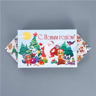 Подарочная коробка - конфета новогодняя складная «Новый год», 14×22×8 см