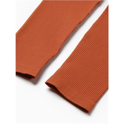 Легинсы спортивные женские MINAKU: SPORTLY, коричневые, размер 46-48