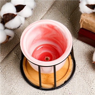 Горшок для цветов «Сосуд», 250 мл, 12×8.5 см, керамика, с поддоном, с подставкой, розовый