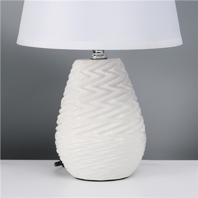 Настольная лампа с абажуром RISALUX «Мелли», Е14, 40 Вт, белый, 19.5×19×,5×31.5 см