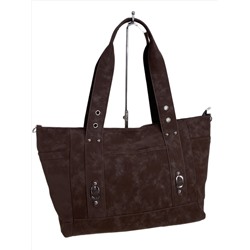 Женская сумка из искусственной замши, цвет шоколад