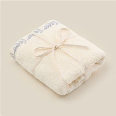 Полотенце махровое SL HOME: Floral "Айвори" 90х150 см, 100% хлопок, 550 г/м2