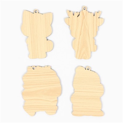 Ёлочная игрушка новогодняя, набор 4 шт.