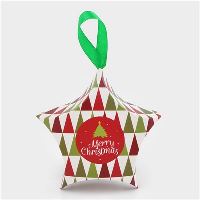 Подарочная новогодняя коробка, складная фигурная «Звезда геометрия» 7×5.5×2 см