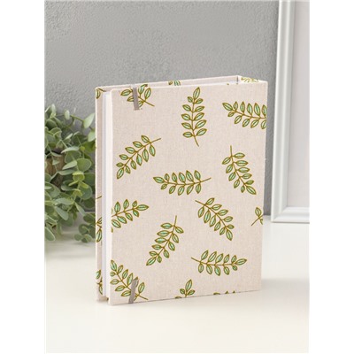 Фотоальбом на 200 фото 10×15 см на резинке «Зелёные веточки», текстиль, 23×17.5×5 см