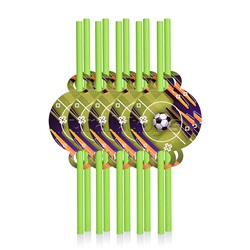 Набор посуды одноразовой "Футбол" трубочки (10 шт)