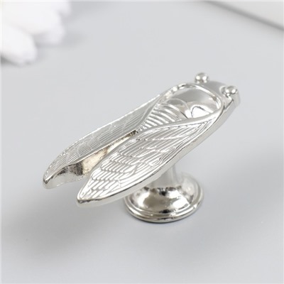 Ручка для шкатулки металл «Цикада», серебро