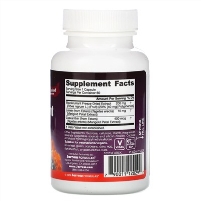 Jarrow Formulas, черная смородина + лютеин, 60 вегетарианских капсул
