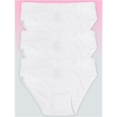 5220-01 Трусы для девочек с кружевом белые (BAYKAR)