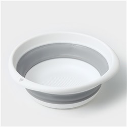 Таз складной «Флекс», 10 л, 39.5×40×5.5 см, смоки