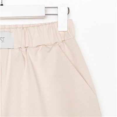 Костюм женский (толстовка, шорты) MIST, размер 44-46, бежевый