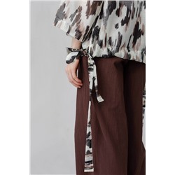 Блузка  4411/02/Молочный, черный