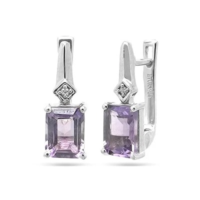 Серьги из серебра аметист, Марьям