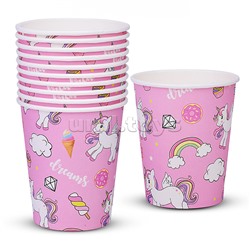 Набор посуды одноразовой "Сладость единорога" стаканы (10 шт.)