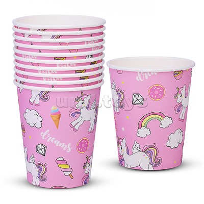 Набор посуды одноразовой "Сладость единорога" стаканы (10 шт.)