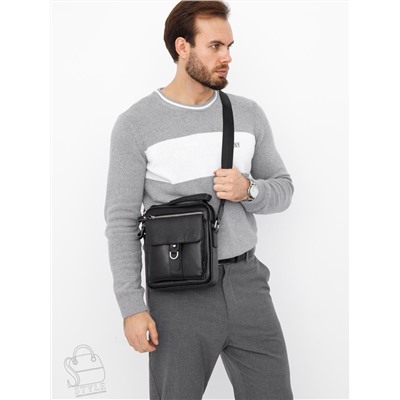 Сумка мужская кожаная 8208H black Heanbag