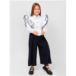 Блузка для девочки SP021 (Бело-синий)