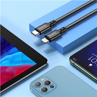 Кабель Type-C - Apple lightning Hoco X14 Double speed PD 20W 200см 3A  (black)