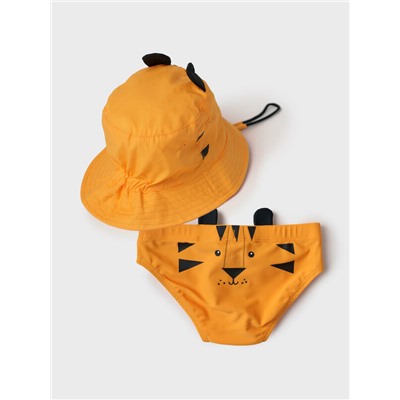 Комплект детский для мальчиков: плавки трикотажные, панама текстильная