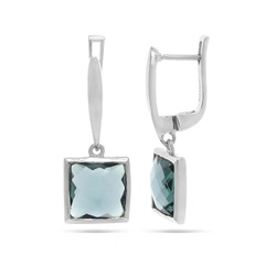 Серьги из серебра лондон топаз кварц, Рио