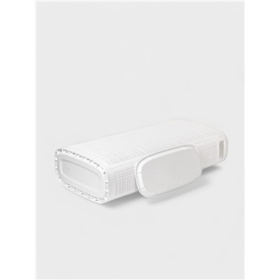 Плетёная корзина для белья с крышкой «Лён», 60 л, 43×20×80 см, белая