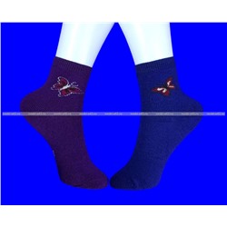 Лариса носки детские на девочку БАБОЧКИ внутри махра арт. ВА 50