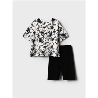 Комплект трикотажный для девочек: брюки (легинсы укороченные), фуфайка (футболка)