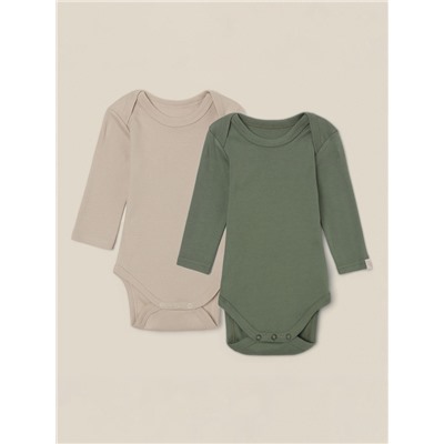 Набор боди SL HOME, рост 62-68 см, бежевый, оливковый