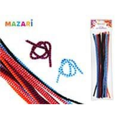 Набор проволоки синельной 30 шт., d=0.6 см, длина 30 см, двухцветная, микс 6 цветов M-4251 Mazari