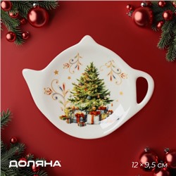 Подставка под чайный пакетик новогодняя Доляна «Волшебное дерево», 12×9×1.5 см