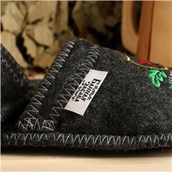 Тапочки банные с вышивкой «Настоящий защитник», полиэфир 70%, шерсть 30%, «Банная забава»