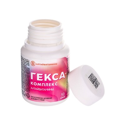 Гексавит «Алтайвитамины», комплекс витаминов А, В1, В2, В3, В6, С, 50 драже по 1 г