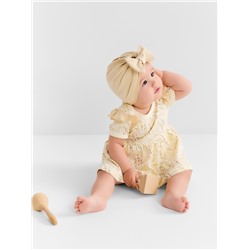 Платье - боди для девочки с шапочкой MINAKU Nature, рост 86-92 см, бежевое