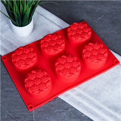 Форма для выпечки 6 ячеек силиконовая Маффины 6,5х3 см / HL-059 / уп 200/ 0,115/ 25*16,5*3,2/