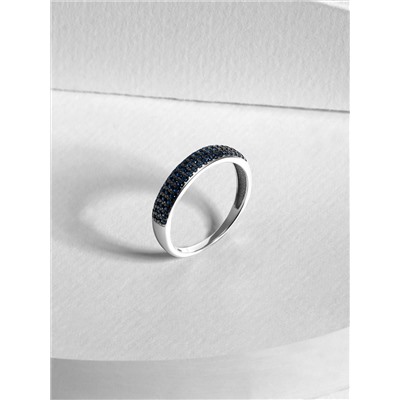 Кольцо из серебра с синей ноношпинелью родированное 925 пробы к-7190р208