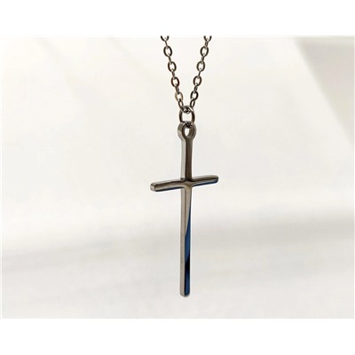 Кулон из стали Крест на цепочке