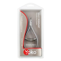 YOKO Кусачки маникюрные для кутикулы / Professional Quality SK 035/4, спиральная пружина, ручная заточка, 4 мм 24668