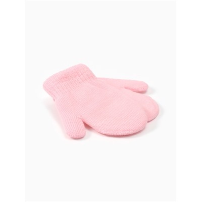 Варежки детские двухслойные MINAKU, 12 см, розовые