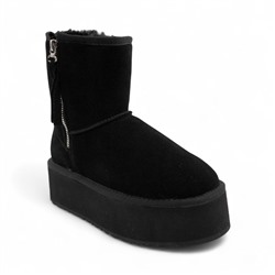 Угги из натуральной кожи R-60A черные