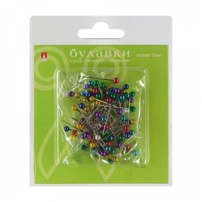 Булавки для шитья с пластиковыми головками 0,7х30 мм 100 шт 2-684/02 Альт