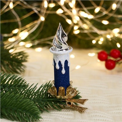 Ёлочная игрушка «Свеча» h=8.7 см, МИКС