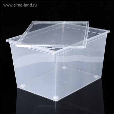 Ящик для хранения, 50 л, 53×38×30 см, с крышкой, прозрачный