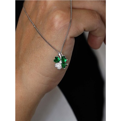 Подвеска из серебра с фианитами родированная 925 пробы п-7282р232