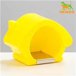 Домик для грызунов охлаждающий, 13.5×9×10.5 см, жёлтый