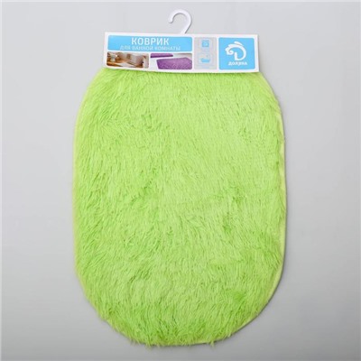 Коврик для ванной Доляна «Пушистик», 41×61 см, зелёный